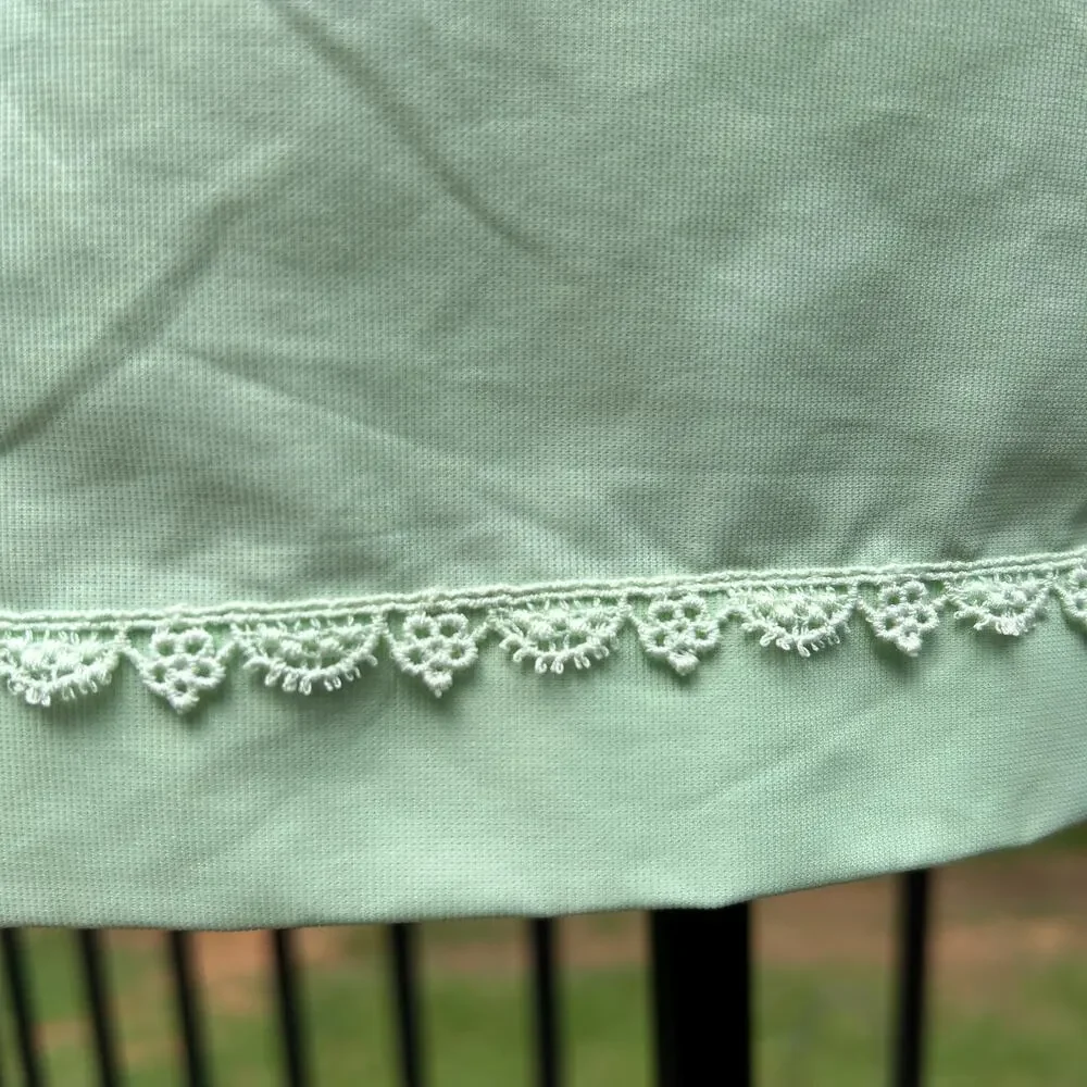 Vintage 50s/60s Pastel Mint Green Opaque Mini Skirt Slip - Picture 6 of 9